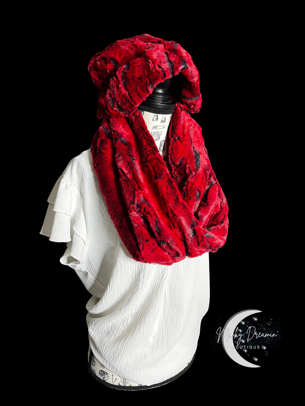 Cardinal Forest Fox Beanie Cap & Infinity Scarf Set